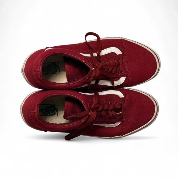 Vans Men's Red and Burgundy Trainers - Picture 2 of 5